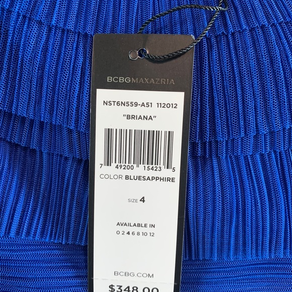 BCBGMAXAZRIA blue sapphire Briana dress NWT - Picture 7 of 7